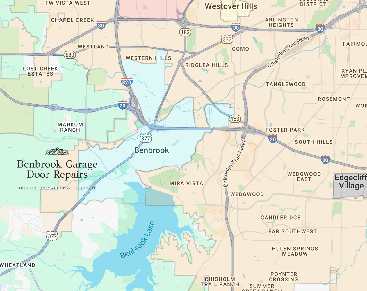 benbrook-texas-map